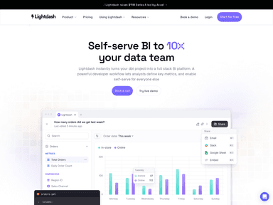 Lightdash business-intelligence startup